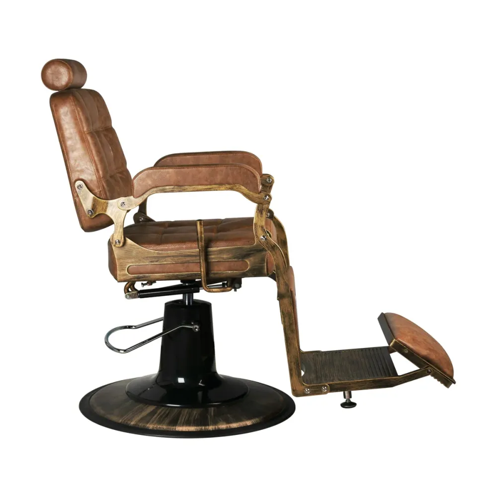Gabbiano Friseurstuhl Boss Old Leder hellbraun