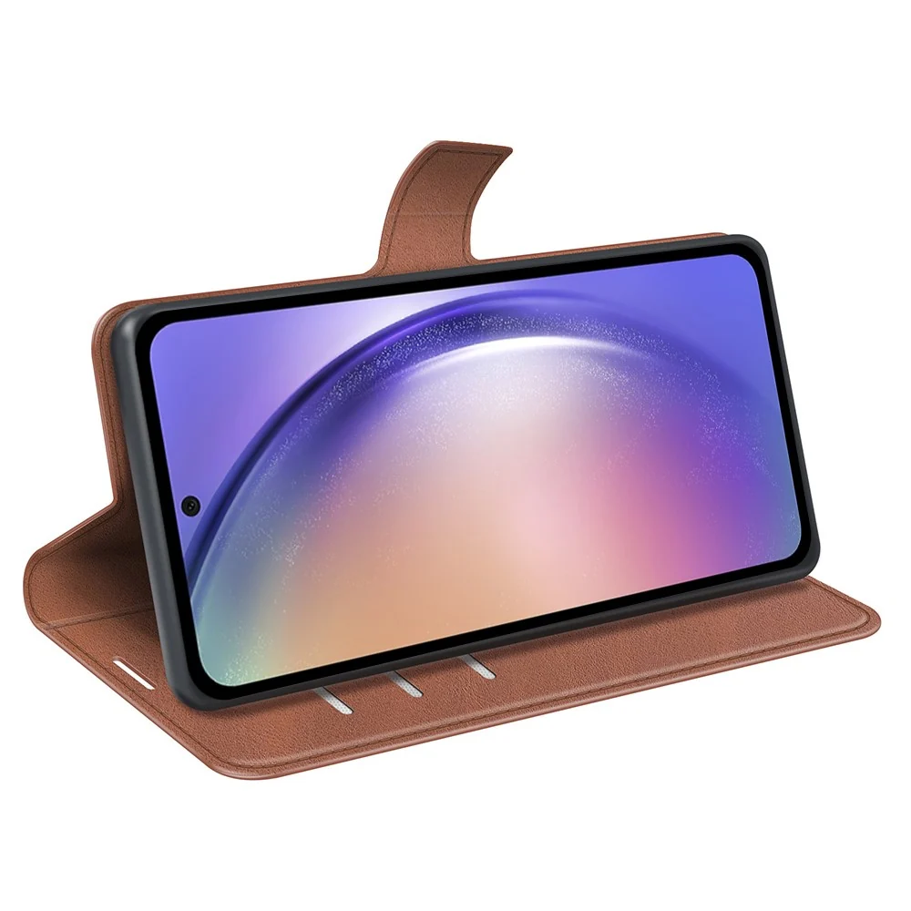 Geldbeutel ähnlichen Stil, Lederhülle für Samsung Galaxy A55 - Hellbraun