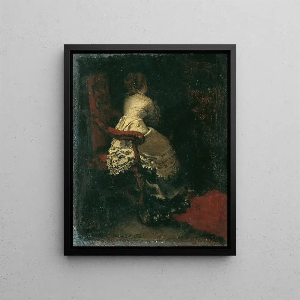 Gemälde Dame einem Sessel - Albert von Keller | Kunstdruck
