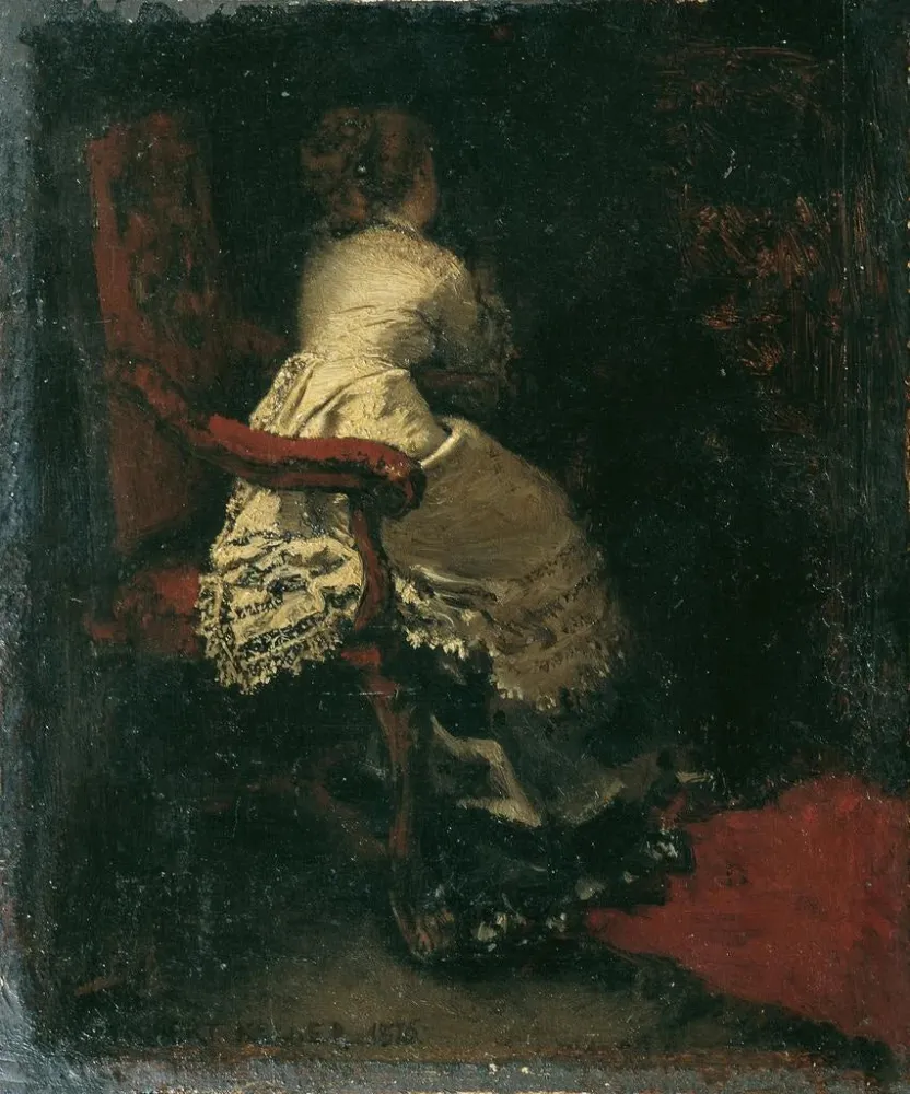 Gemälde Dame einem Sessel - Albert von Keller | Kunstdruck