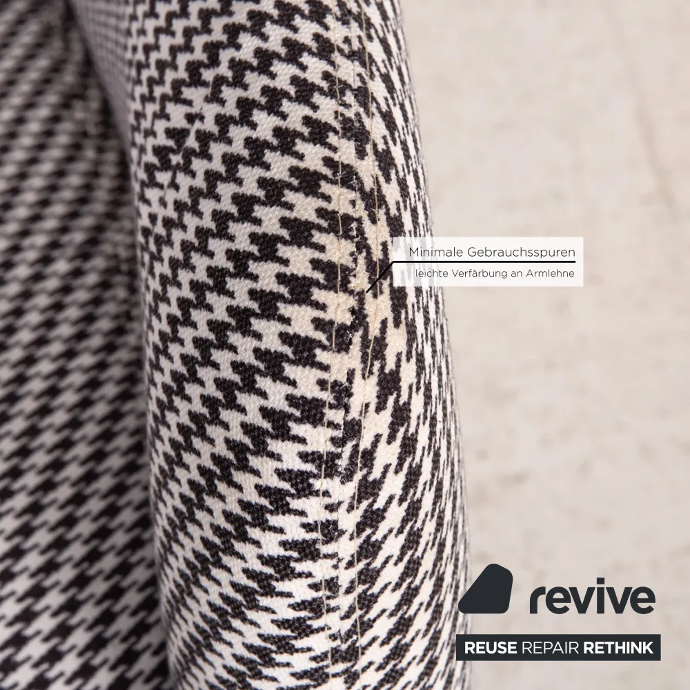 Habitat Daborn Stoff Sessel Grau Schwarz Weiß Kariert inkl. Kisssen Stuhl