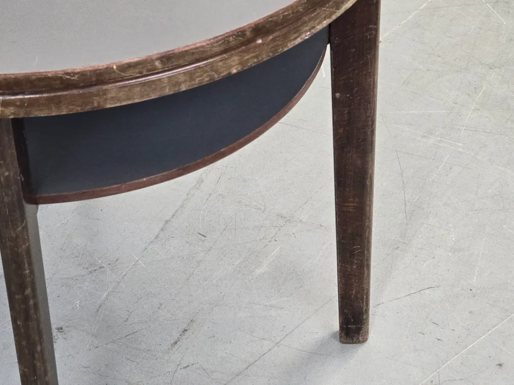 HALABALA BEISTELLTISCH Art Déco Couchtisch 40er Jahre Vintage Holz Rund Schwarz