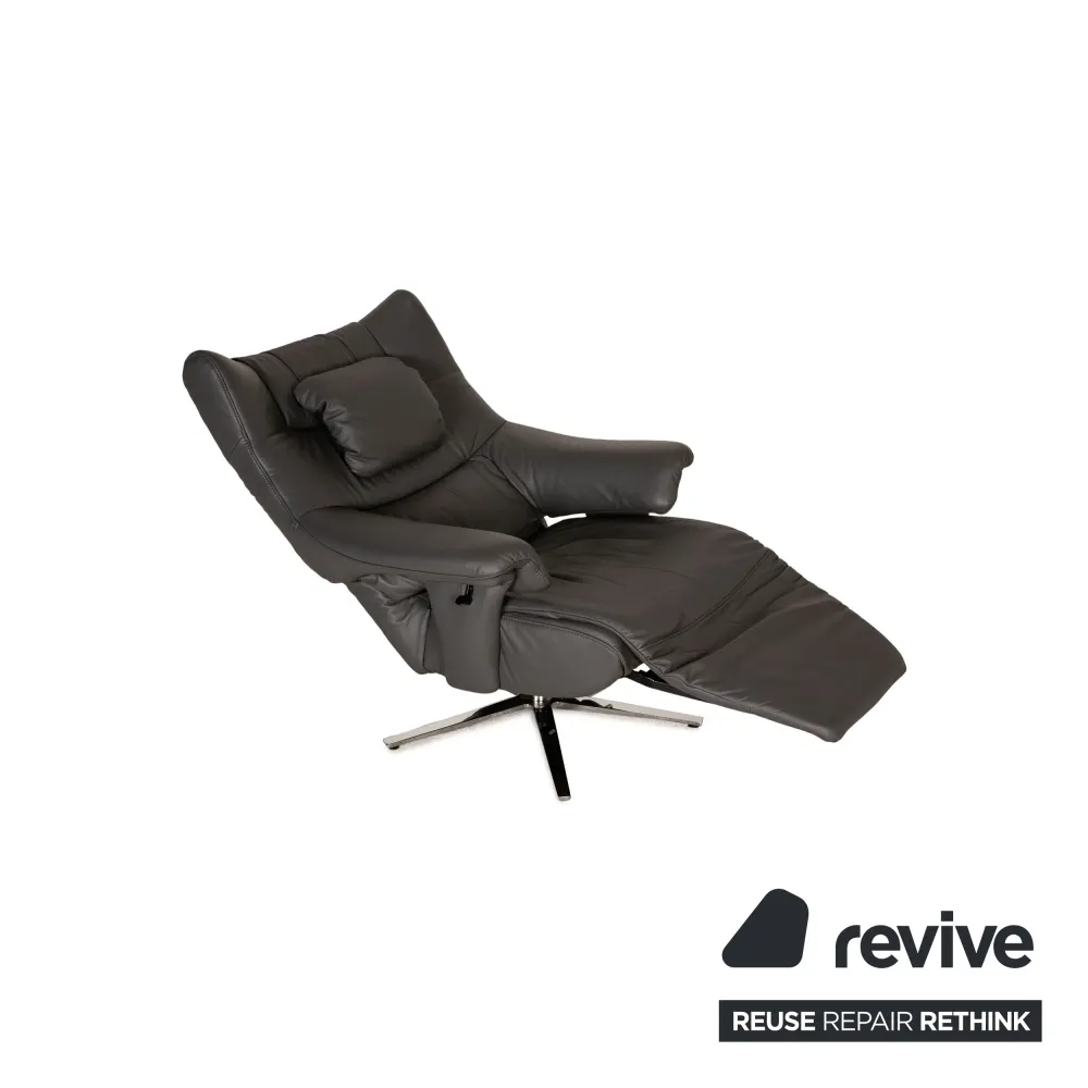 Himolla Cosyform Leder Sessel Garnitur Grau Funktion Relaxfunktion