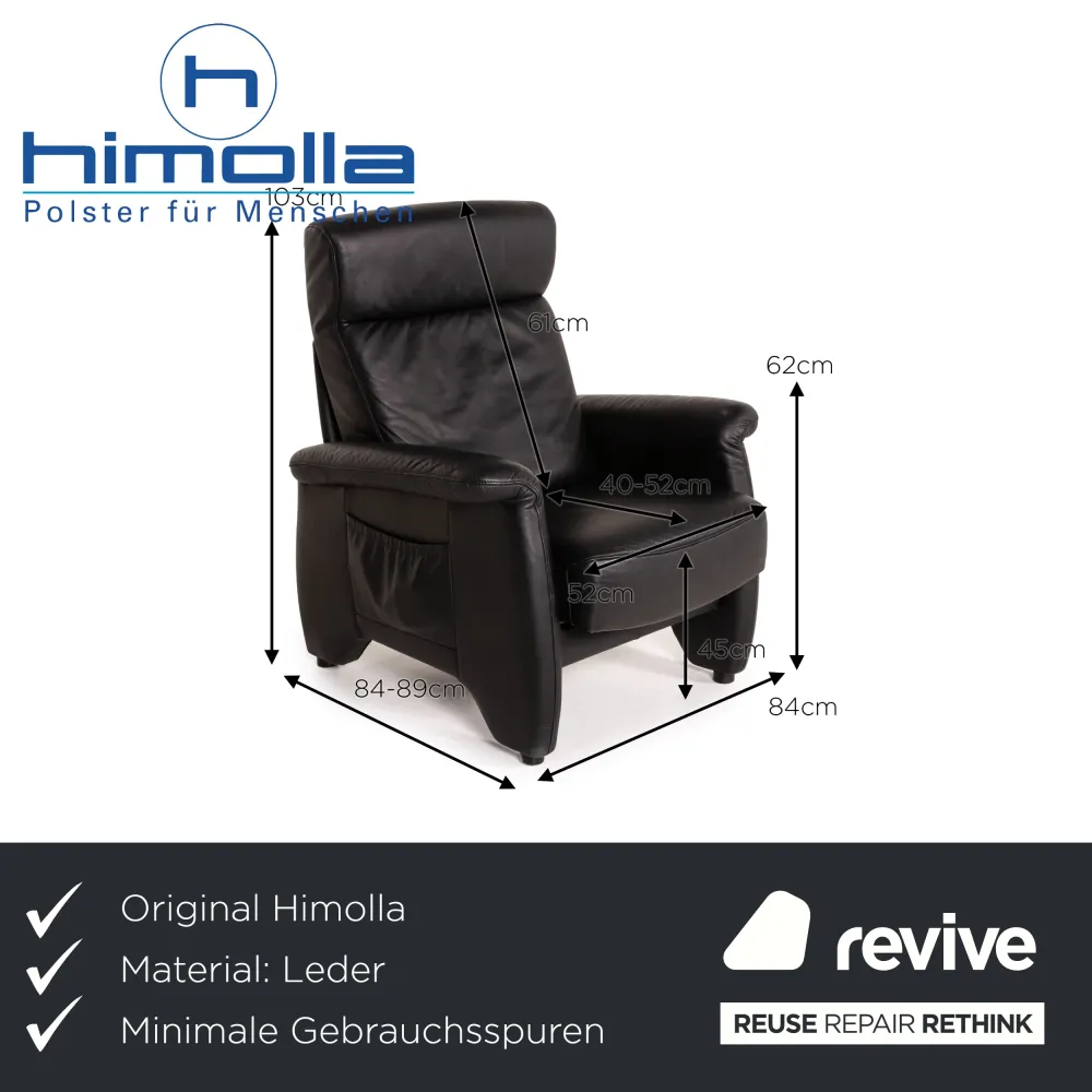 Himolla Ergoline Leder Sessel Schwarz Funktion