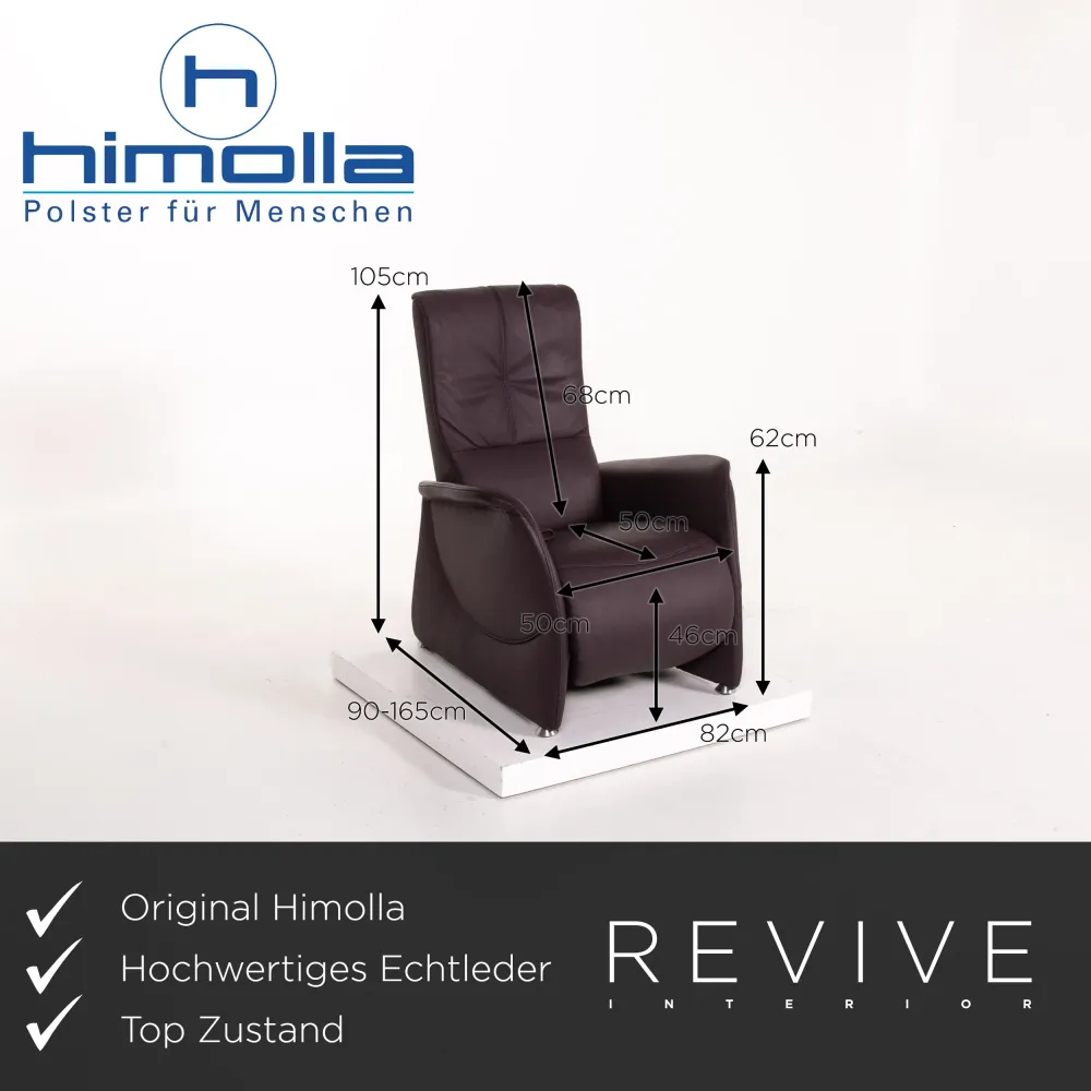Himolla Leder Sessel Aubergine Violett Funktion Relaxfunktion Relaxsessel #13780