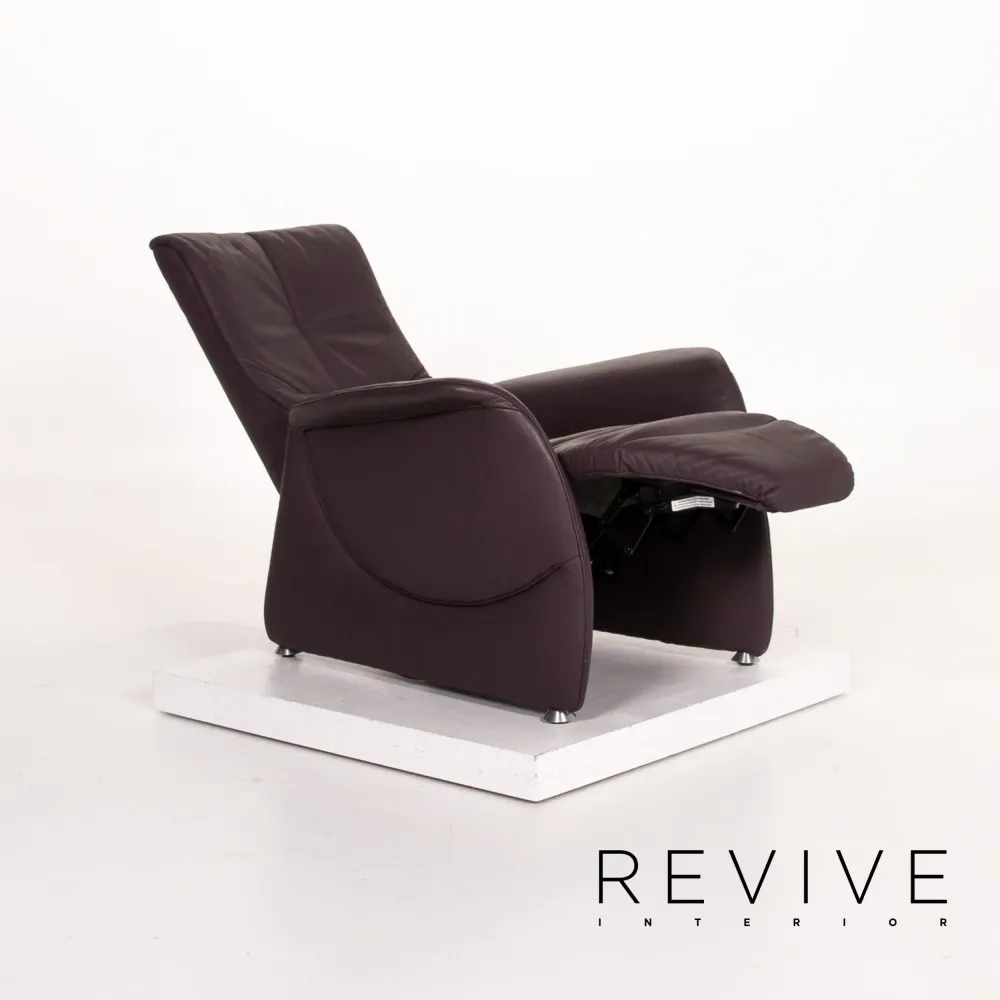 Himolla Leder Sessel Aubergine Violett Funktion Relaxfunktion Relaxsessel #13780