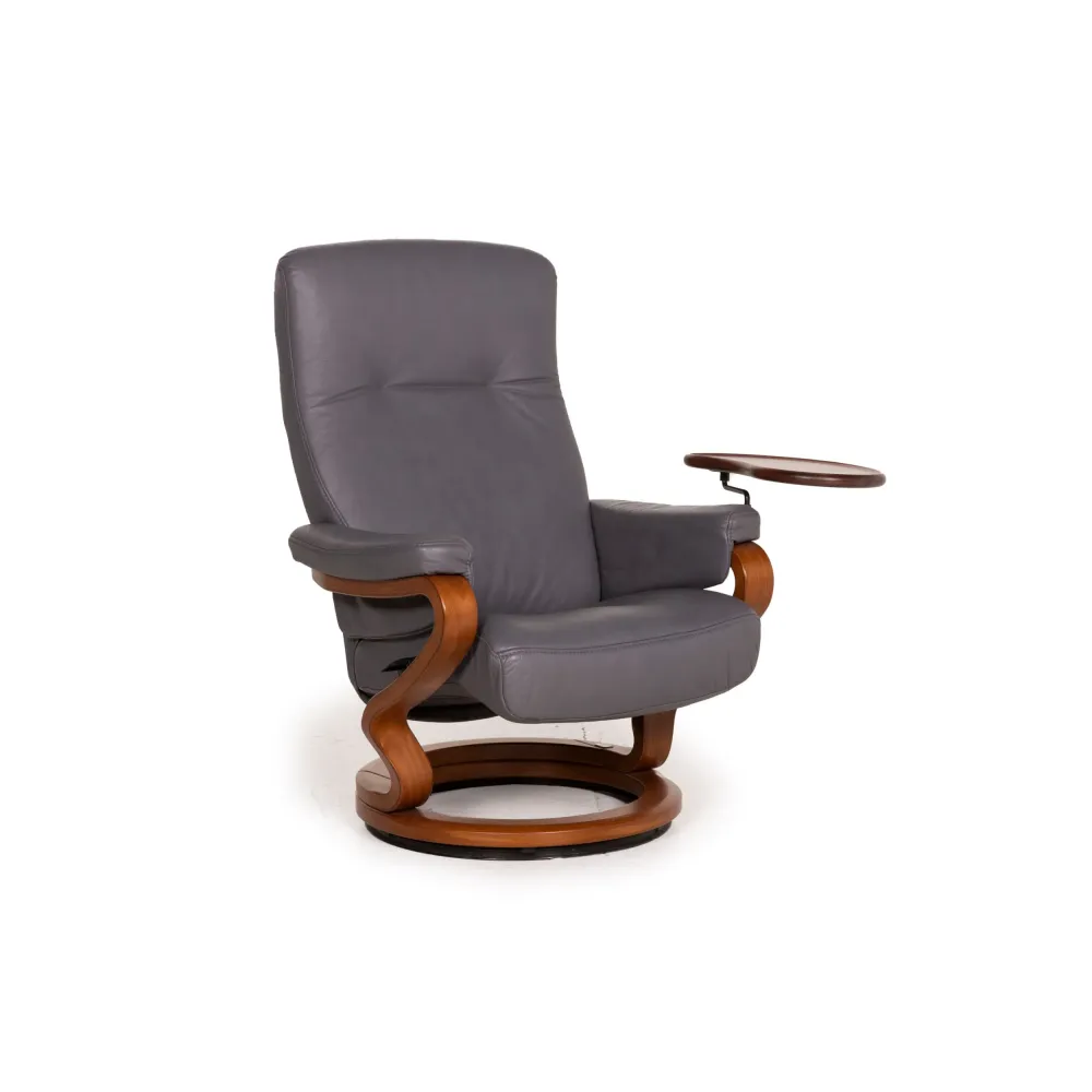Himolla Leder Sessel Grau Relaxfunktion Tisch