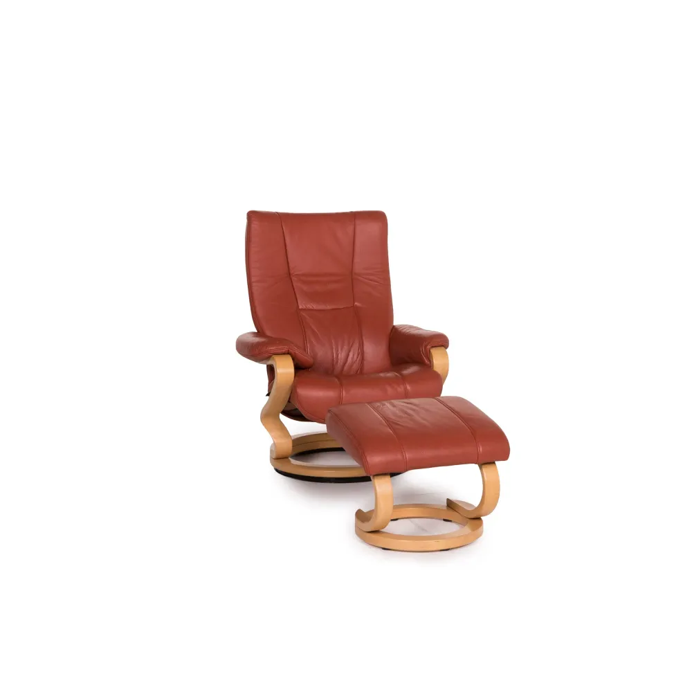 Himolla Leder Sessel inkl. Hocker Rot Relaxfunktion Funktion #12405