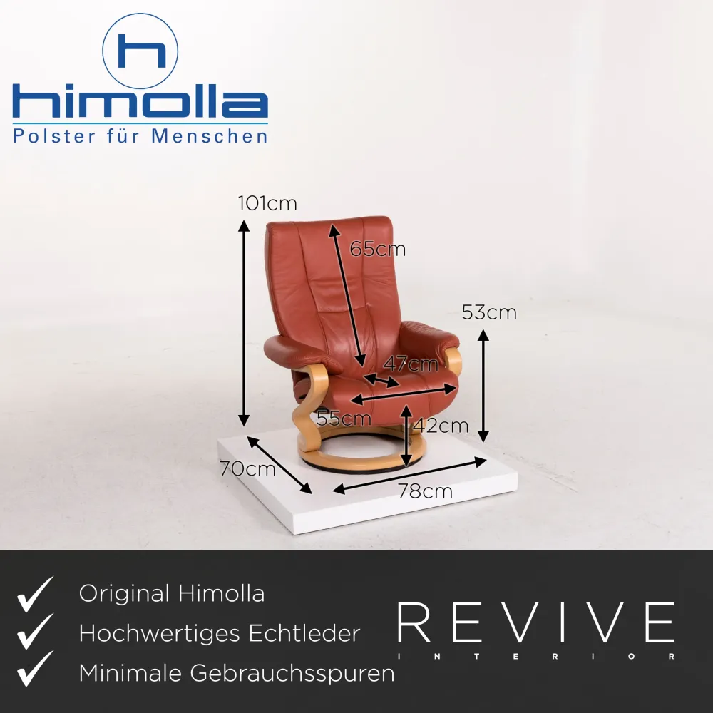 Himolla Leder Sessel inkl. Hocker Rot Relaxfunktion Funktion #12405