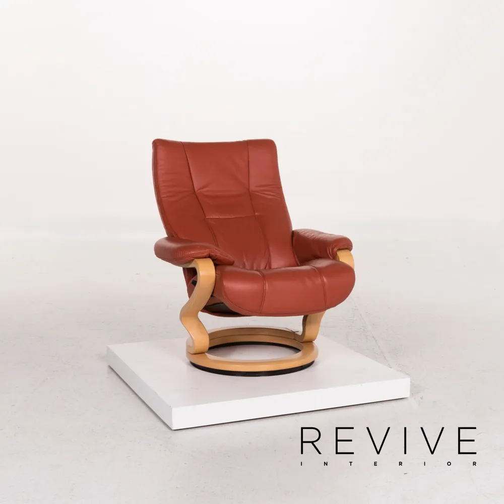 Himolla Leder Sessel inkl. Hocker Rot Relaxfunktion Funktion #12405