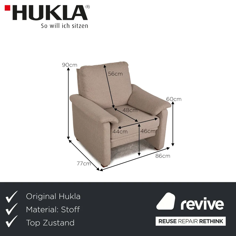 HUKLA Stoff Sessel Beige
