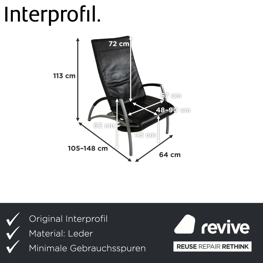 Interprofil Pax Sessel Liege Relaxfunktion Schwarz manuelle Funktion
