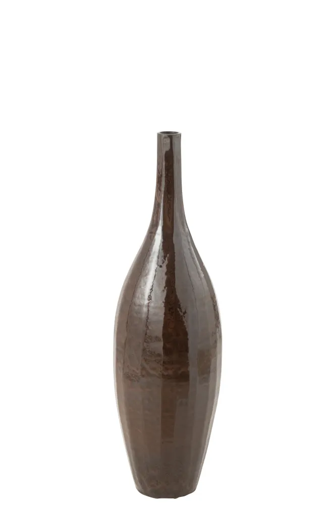 J-Line Vaas Fles Terra Blinkend Bruin Medium