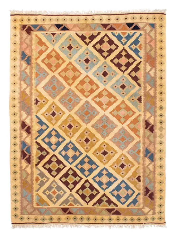 Kelim Teppich - Oriental 190 x 142 cm - hellbraun