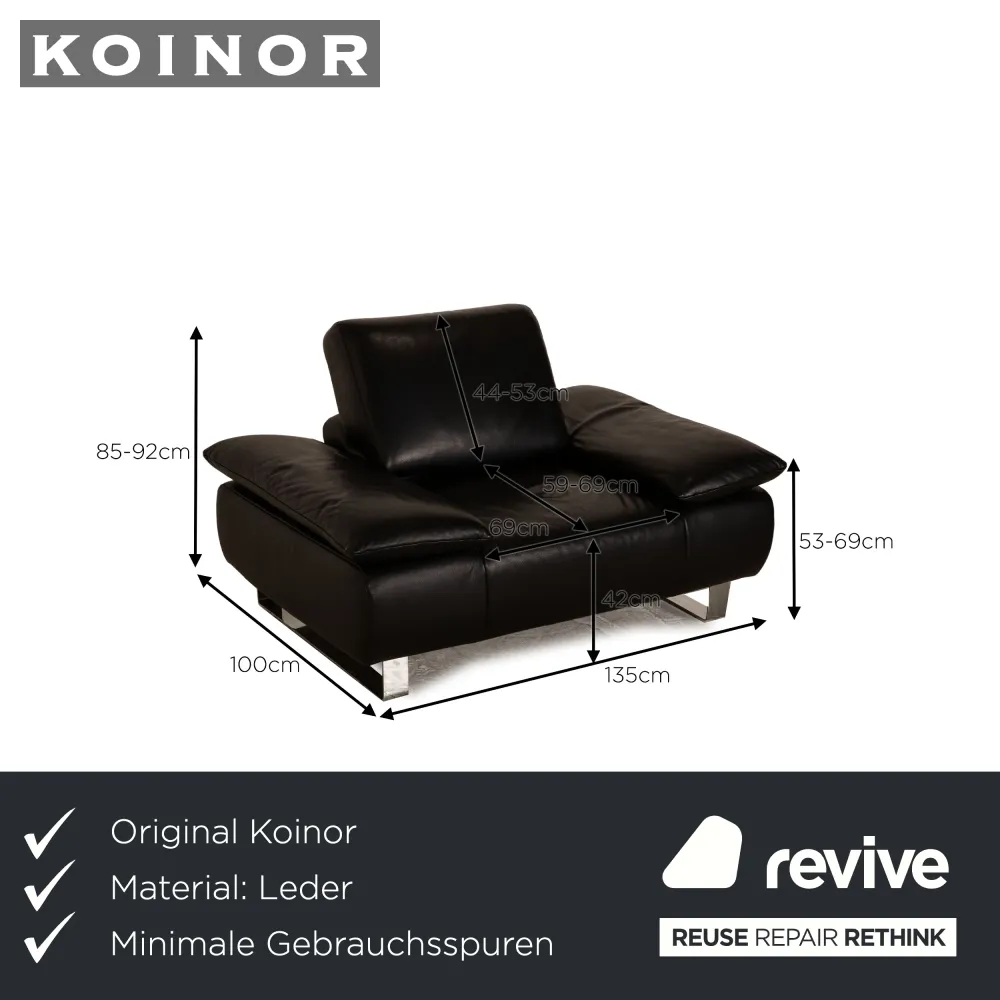 Koinor Goya Leder Sessel Schwarz