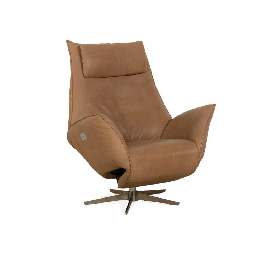 Koinor Safira Leder Sessel Beige Camel elektr. Funktion Akku
