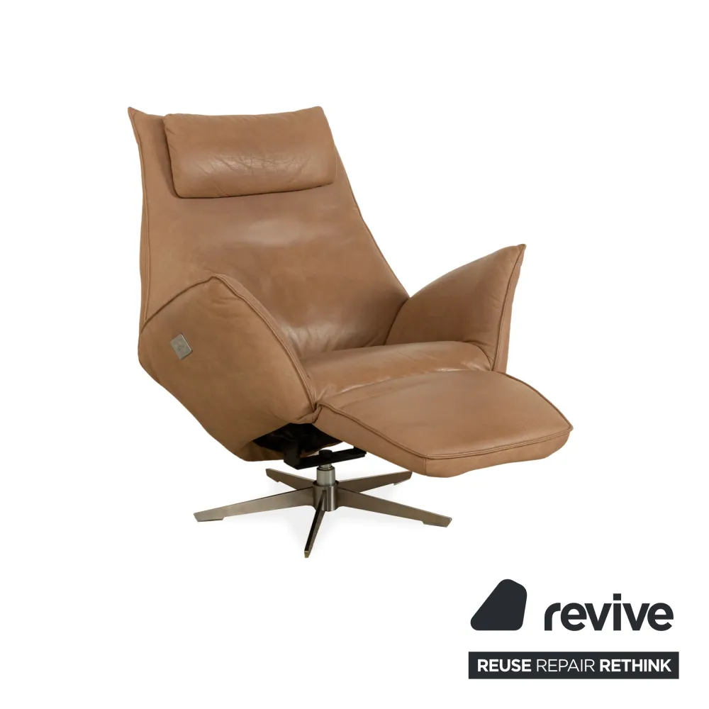 Koinor Safira Leder Sessel Beige Camel elektr. Funktion Akku