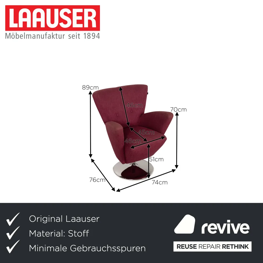 Laauser Credo Stoff Sessel Rot