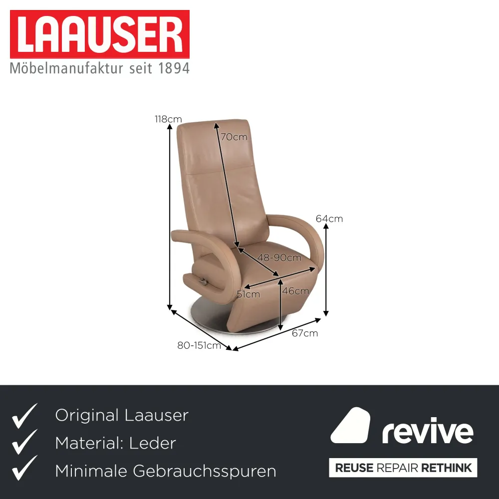 Laauser Leder Sessel Beige Funktion