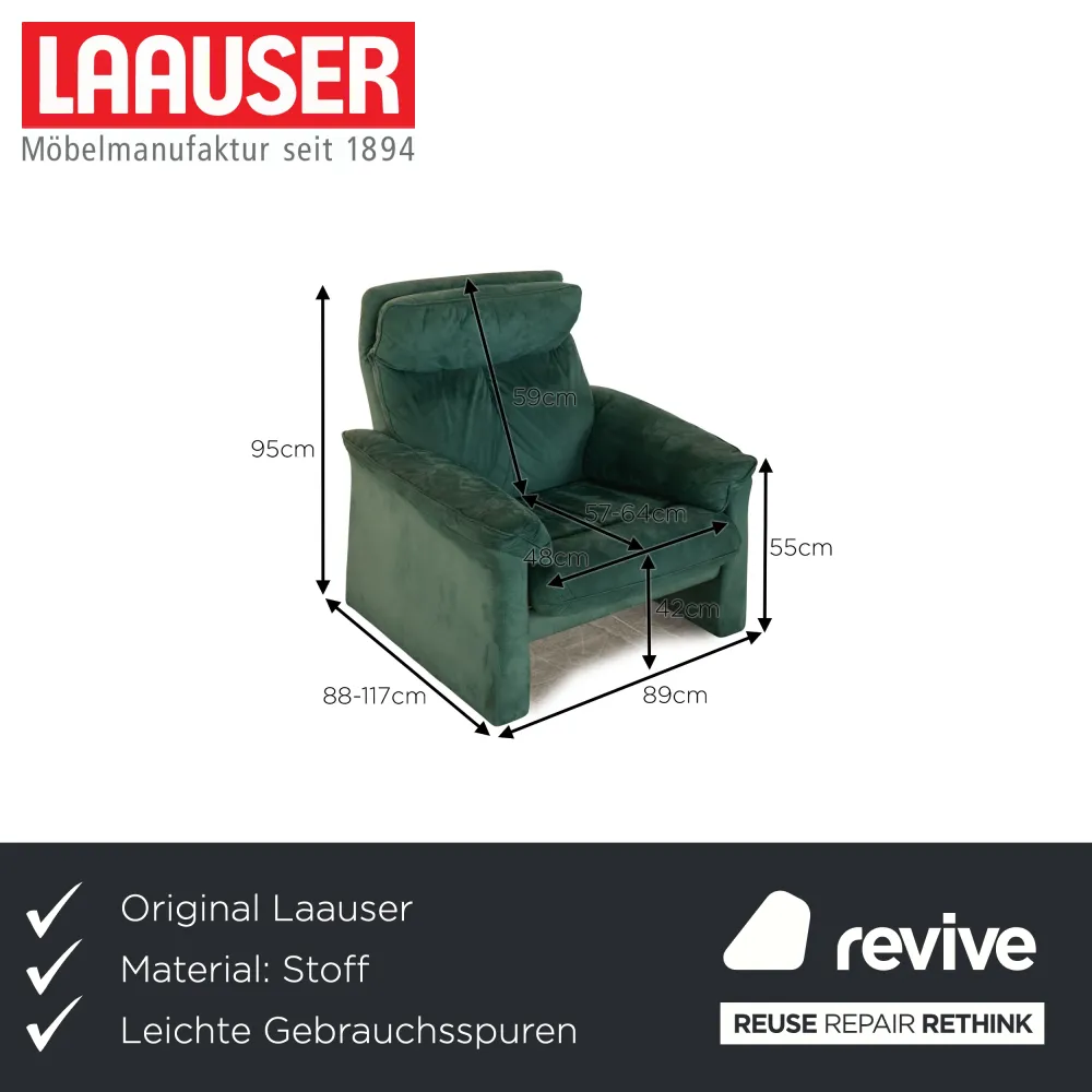 Laauser Motion Stoff Sessel Türkis Grün manuelle Funktion Relaxfunktion