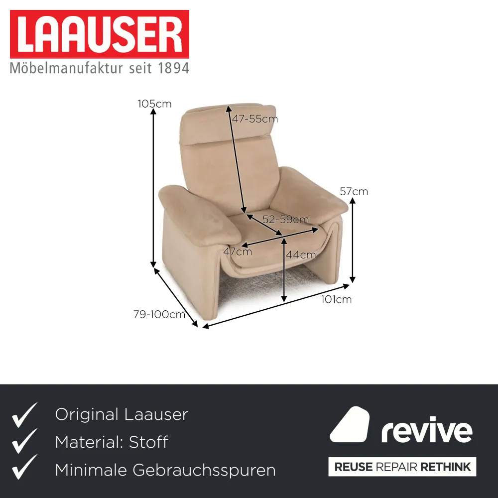 Laauser Stoff Sessel Beige