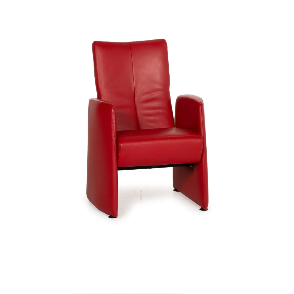 Leolux Leder Sessel Rot Relaxfunktion
