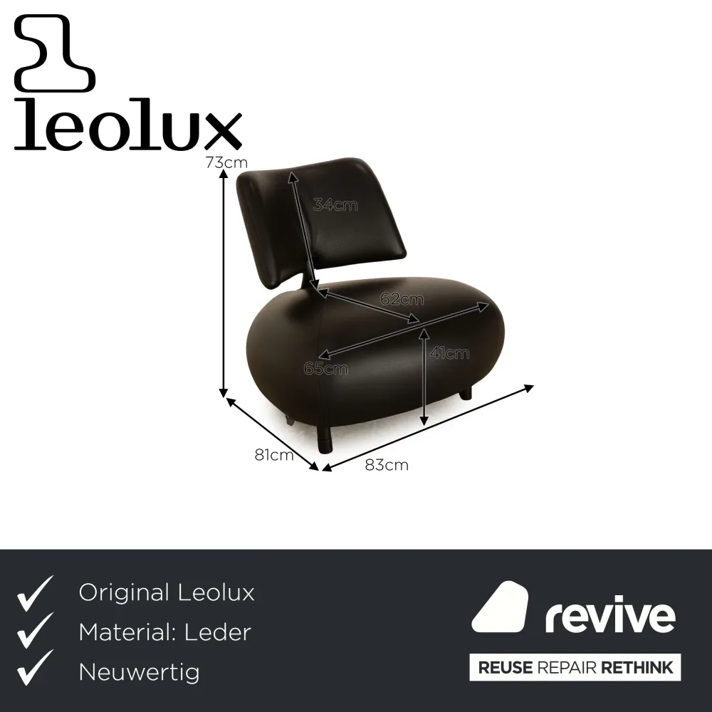 Leolux Pallone Pa Leder Sessel Schwarz