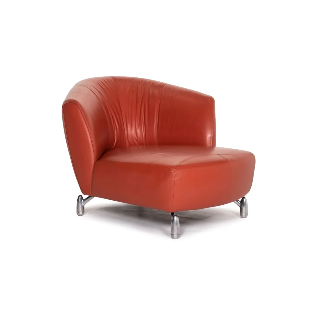 Leolux Pupilla Leder Sessel Terrakotta Orange #13953