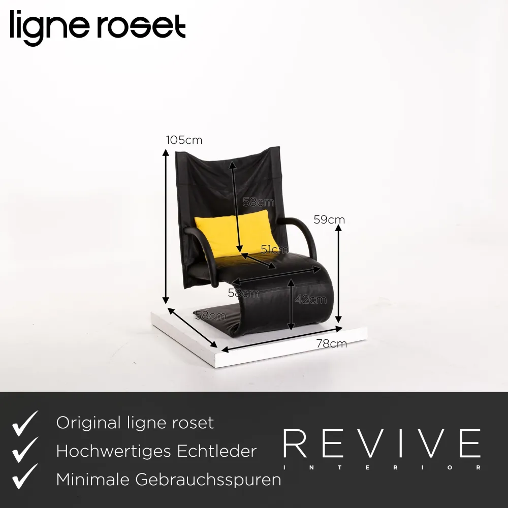 ligne roset Leder Sessel Schwarz #13536