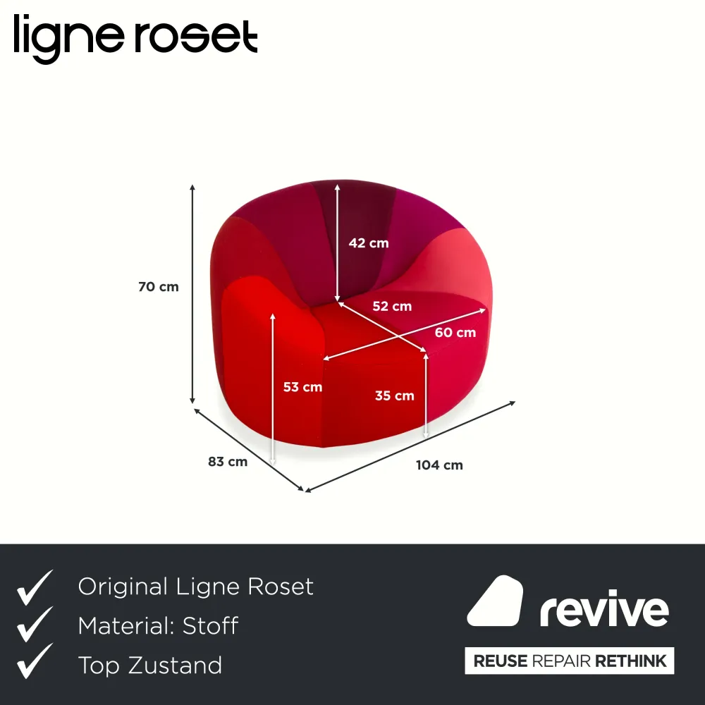 ligne roset Pumpkin Stoff Sessel Rot Magenta Pink