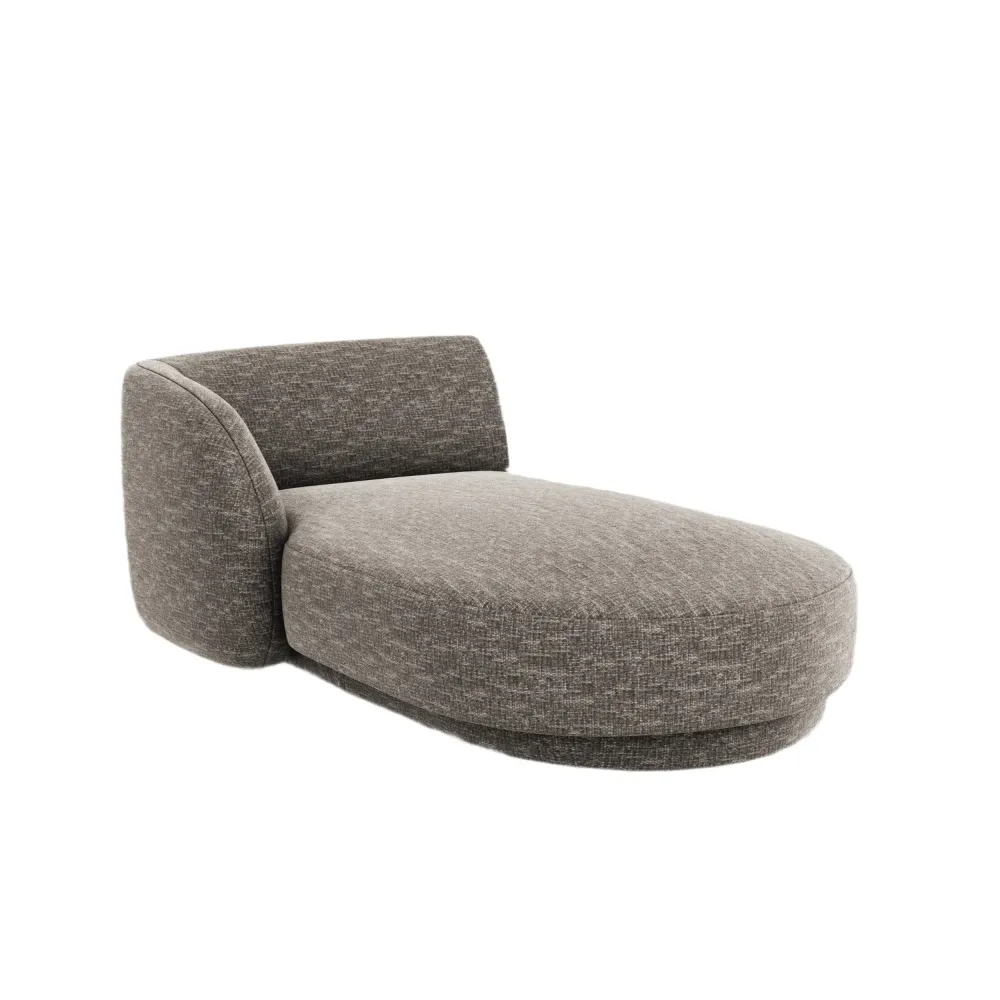 Linksseitiger Sessel MILEY graues, seidig schimmerndes Chenille