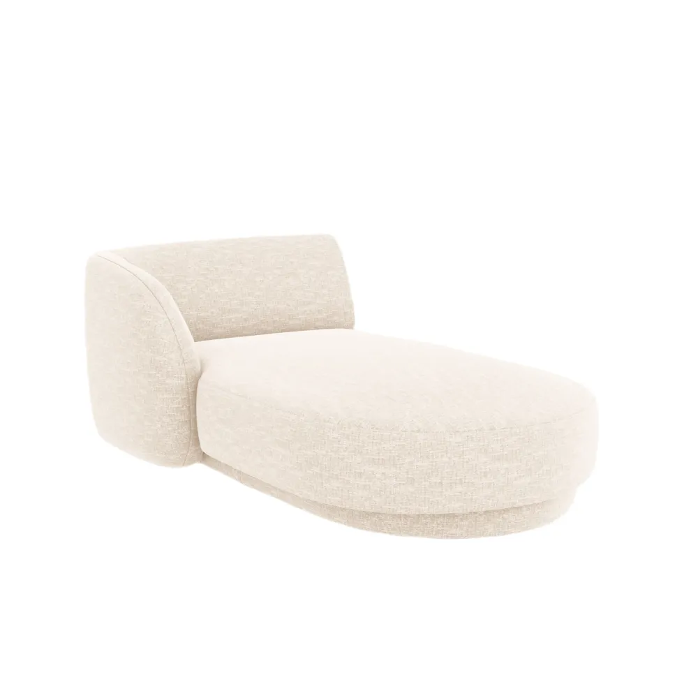 Linksseitiger Sessel MILEY hellbeige samtig