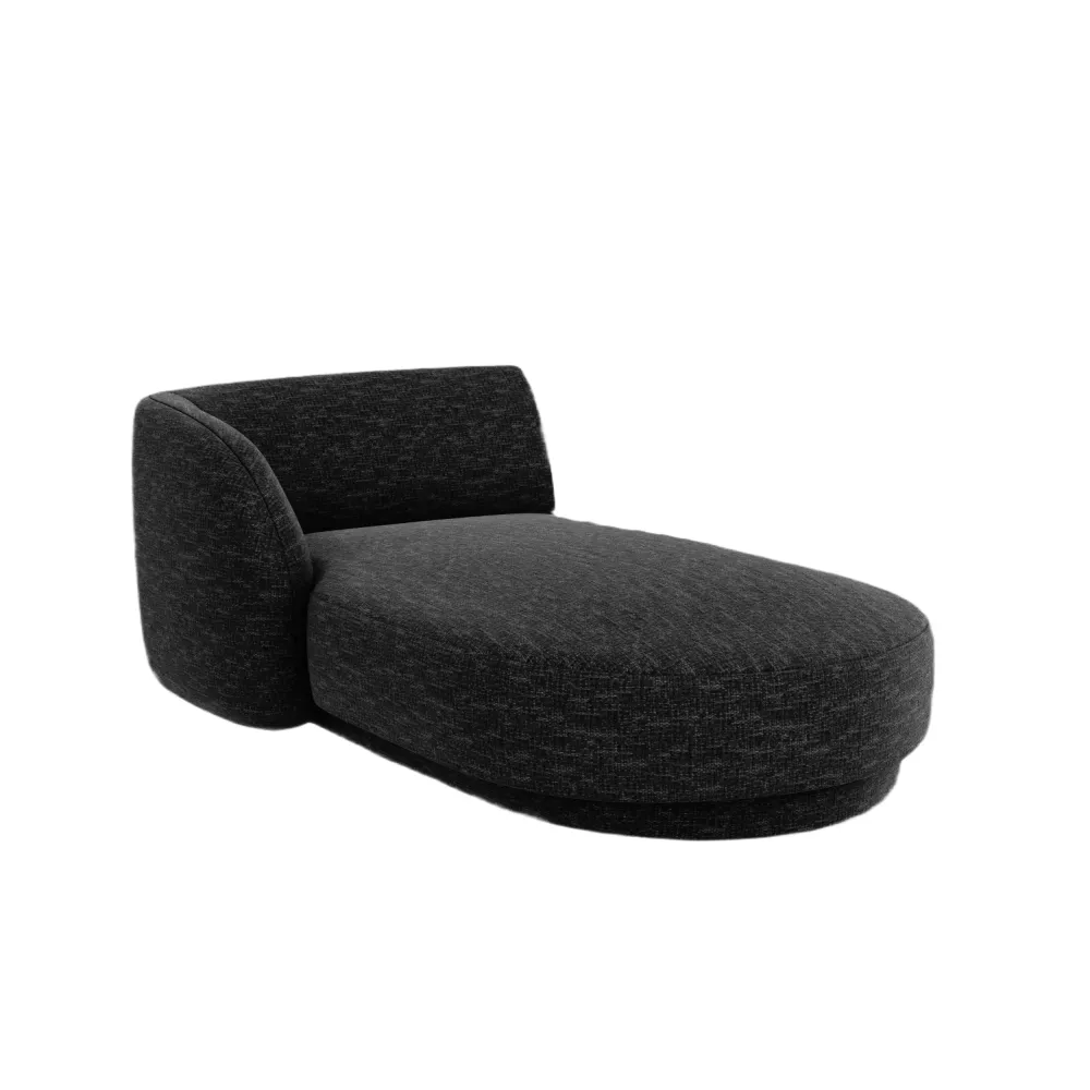 Linksseitiger Sessel MILEY schwarzer Chenille