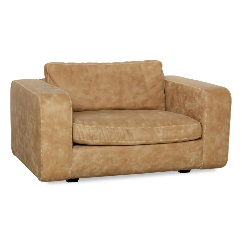 Machalke Valentino Leder Sessel Braun Beige