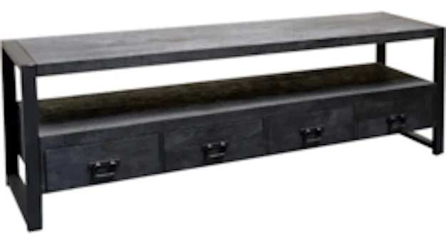 Mangoholz TV-Möbel Fresno Schwarz 180 cm Mahom