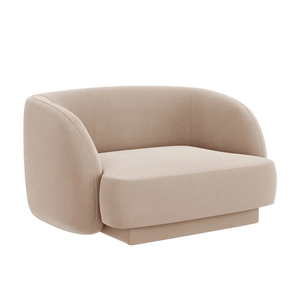 Miley Cappuccino Velvet -Sessel