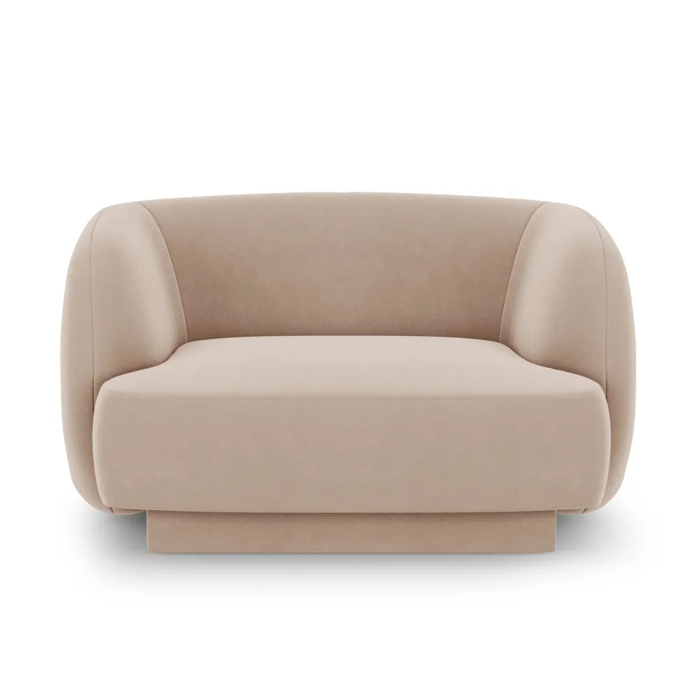 Miley Cappuccino Velvet -Sessel