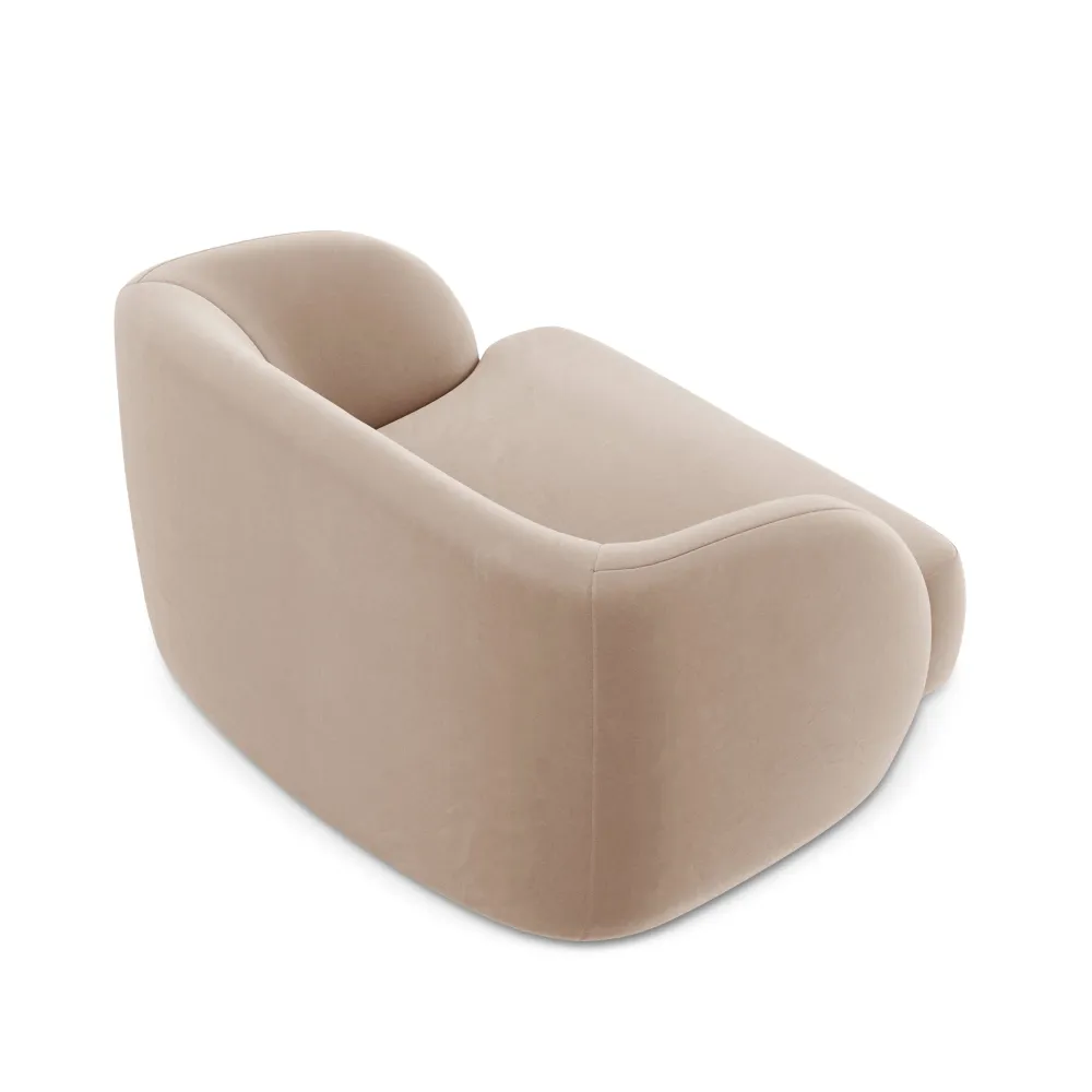 Miley Cappuccino Velvet -Sessel