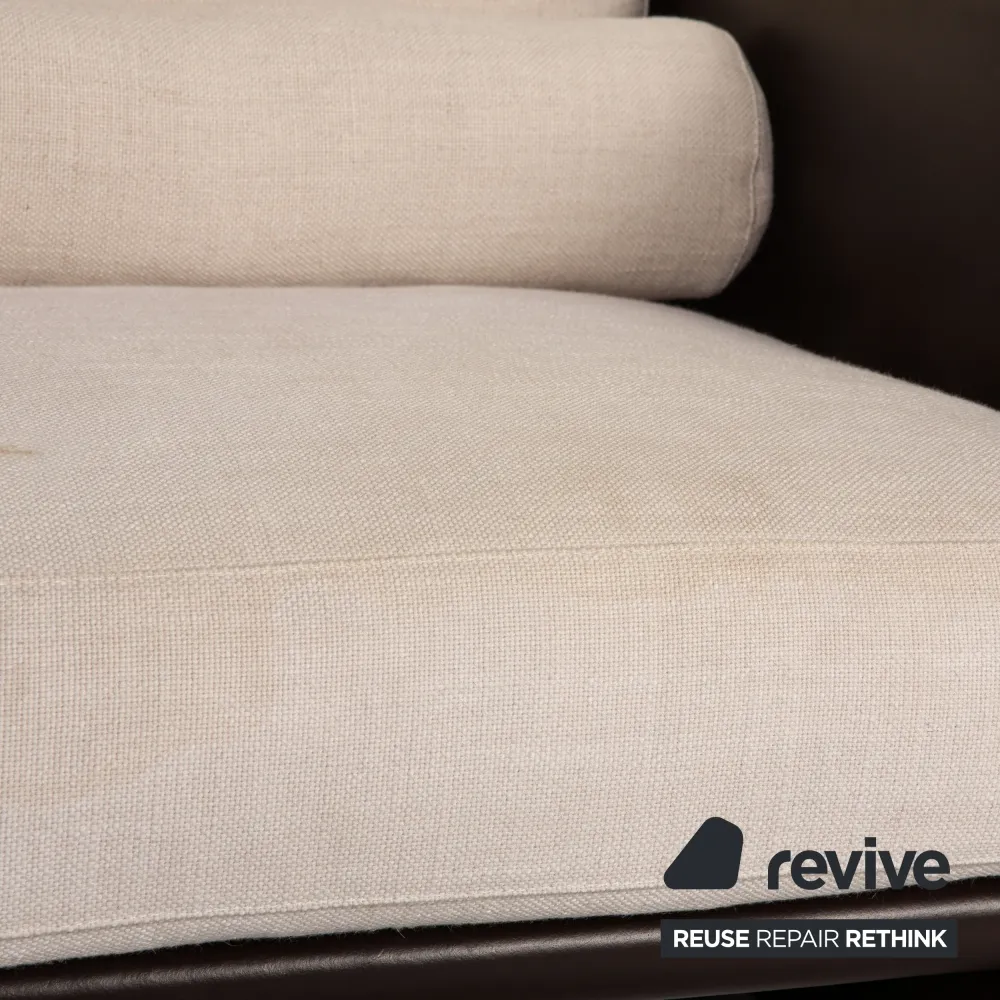 Minotti Stoff Leder Sessel Braun Creme