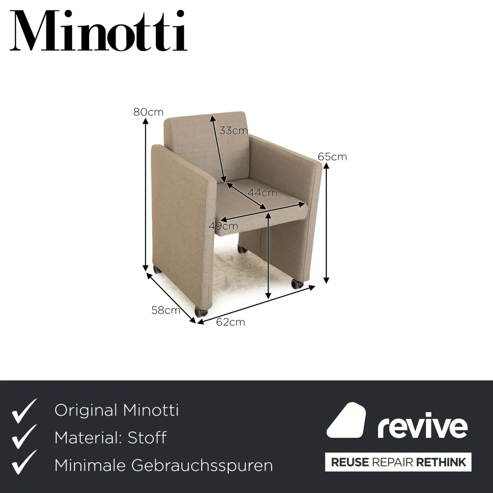 Minotti Stoff Sessel Hellgrau Clubsessel