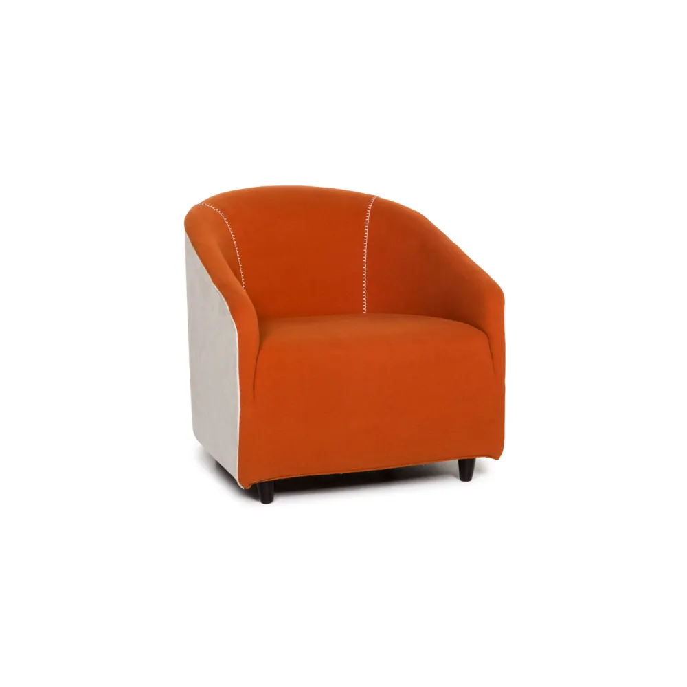 Minotti Stoff Sessel Orange Weiß #13247
