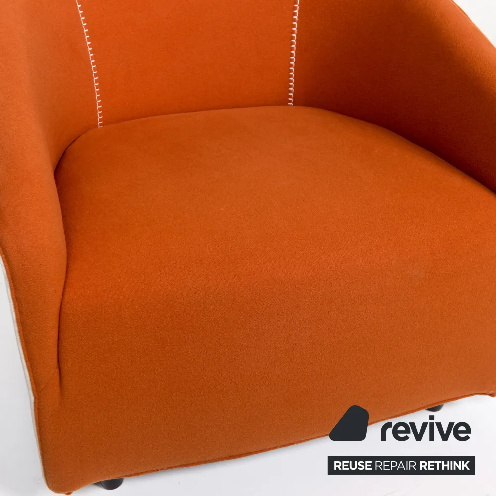 Minotti Stoff Sessel Orange Weiß #13247