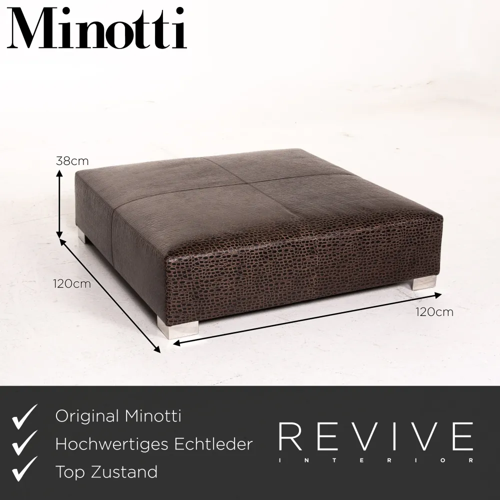 Minotti Suitcase line Leder Sessel Garnitur Braun Dunkelbraun 2x Sessel 1x Hocker #15530