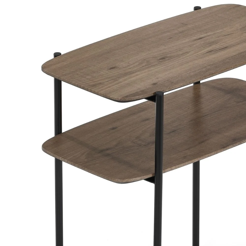 Moderner Beistelltisch PINA 60cm taupe Pinien-Optik Pflanzsäule
