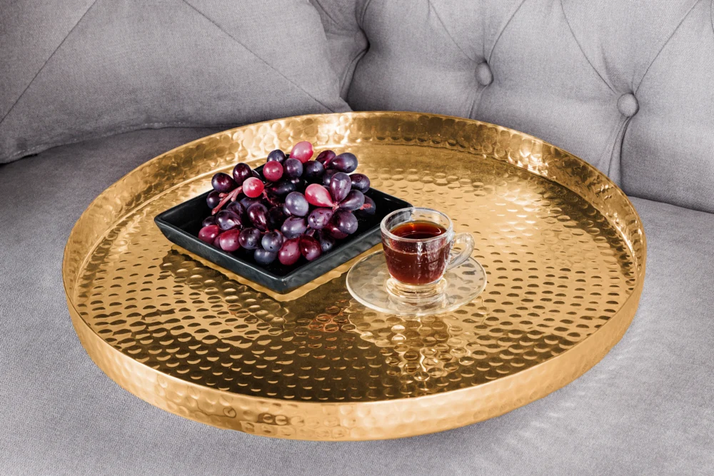 Modernes 2er Set Beistelltisch MARTELLO schwarz gold