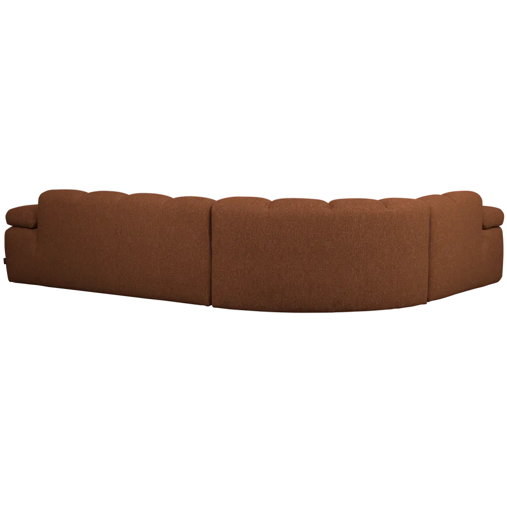 Modularer Ecksofa linksseitig für 6 Personen MOJO rostbraun meliert Boucle