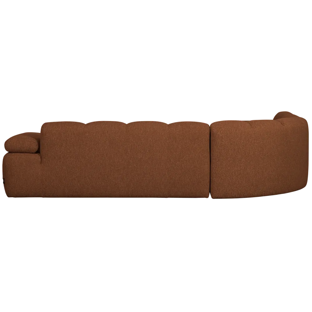 Modularer Ecksofa linksseitig für 6 Personen MOJO rostbraun meliert Boucle