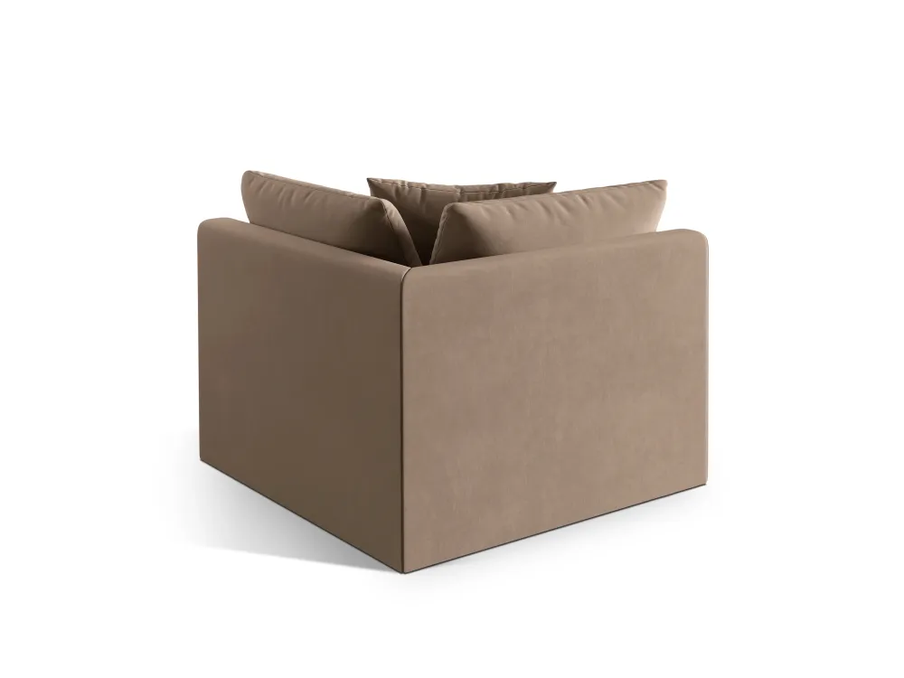 Modulares Samtsofa CHRIS - Eckelement Hellbraun