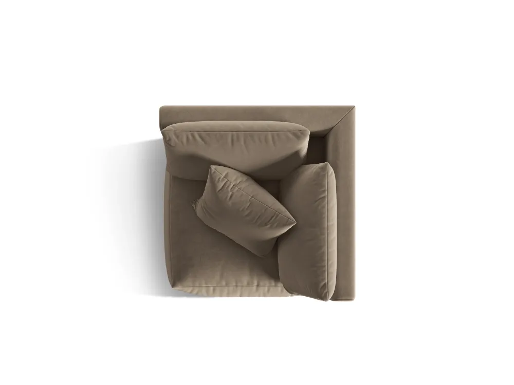 Modulares Samtsofa CHRIS - Eckelement Hellbraun