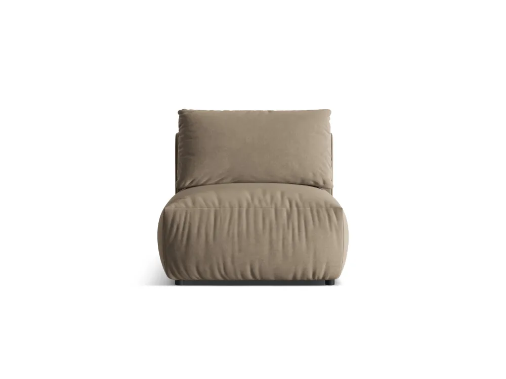 Modulares Samtsofa CHRIS - mittleres Element Hellbraun